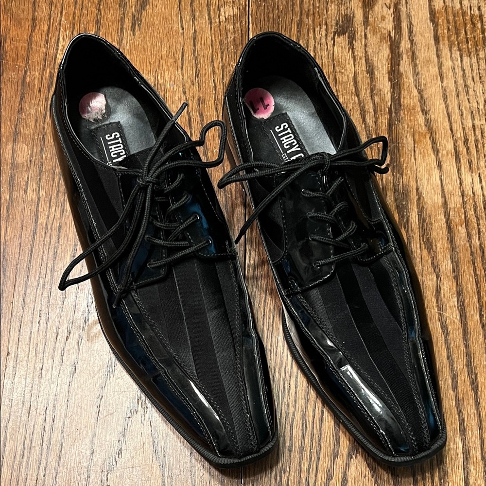Stacy Adams Patent leather /Satin  Black Men's Formal Oxfords